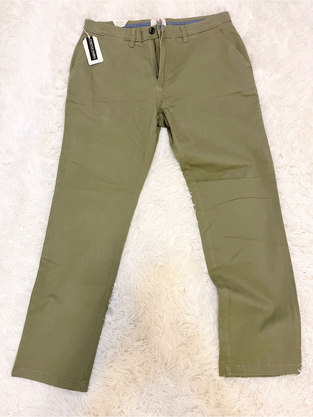 NWT Civil Society Men's Olive Chino Pants - Classic Straight Fit Sz32x30